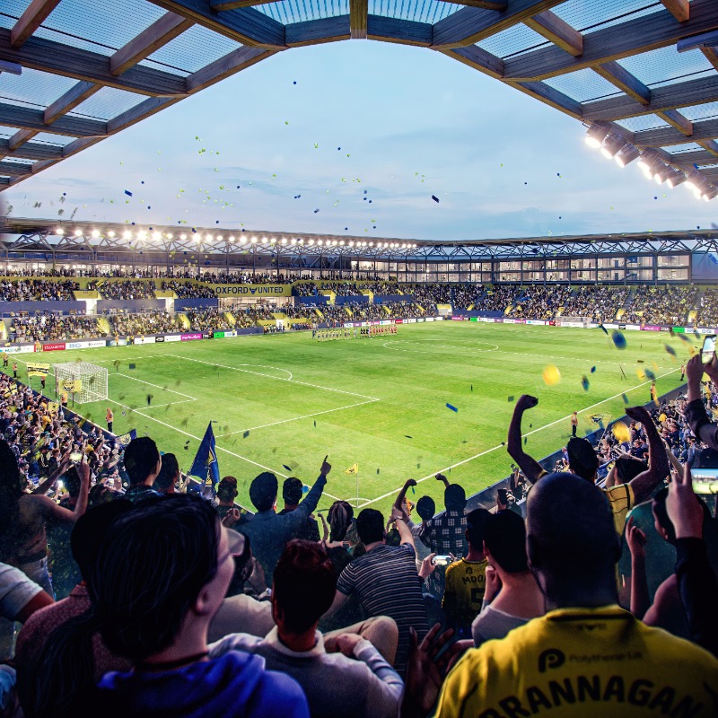 OUFCOfficial's tweet photo. Oxford United has today published further details of the plans for their potential new home in Kidlington 🏟️

Full details ⤵️

🟡🔵 #OUFC | #COYY