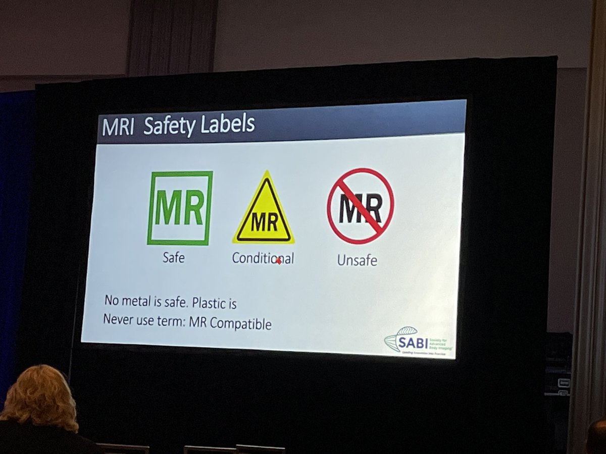 #SABI2023 MR safety tip: “MR compatible” is never the appropriate term.
