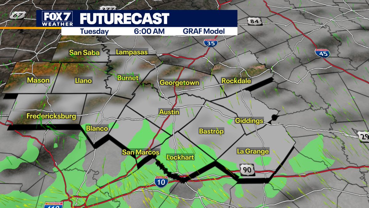 zackshieldsFOX7's tweet image. Enjoy the sunny and dry weather today because it will change quickly in the next 24 hours. Clouds return tonight and then light rain late tomorrow. #FOX7Austin #weatherchanges #atxwx #txwx