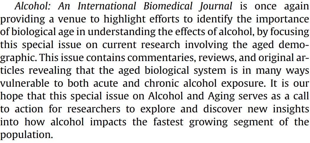 JournalAlcohol's tweet photo. Interested in the intersection between #aging and #alcohol? Our special issue is #OpenAccess @NIAAAnews #alcoholawareness 
https://t.co/wZbFYYcWoy https://t.co/8Q5PXcZtJE