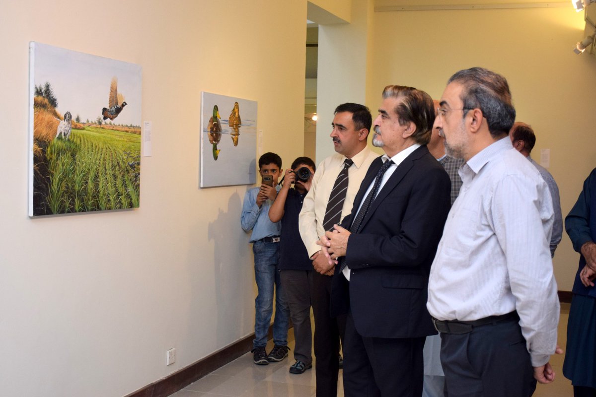 PNCAOfficial's tweet photo. The Pakistan National Council of the Arts hosted the opening of a captivating wildlife art exhibition on Monday, 9th October 2023. The exhibition was inaugurated by Mr. Jamal Shah, Minister of National Heritage &amp; Culture Division, alongside Mr. Ayoub Jamali, DG of PNCA https://t.co/icaM3vDDz8