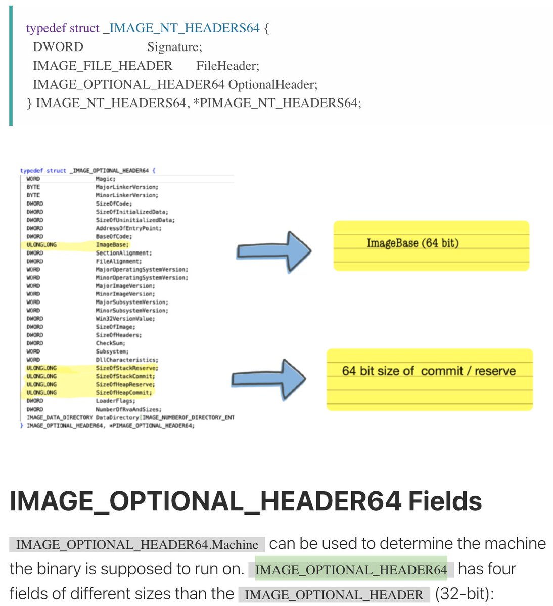 🛠 Basics of PE32+ ( 64bit portable executable ) format ~ malwareid.in/unpack/unpacki…

Learn basics of the 64bit executable format on windows and how it differs from 32bit .

🎂 Bonus  ~ Includes code to parse headers in a PE 64bit file