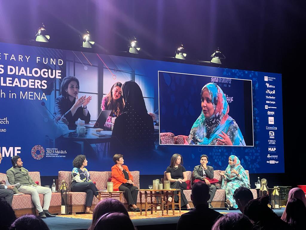 MoroccoAM2023's tweet photo. 💬 « #Data is essential. We can no longer afford policies that lack evaluation and transparency. »
🗣️Teslem Zein, Private sector consultant at the @WorldBank. 📊
#AM2023 #RoadtoMarrakech🌐 https://t.co/MHNbuSANqE