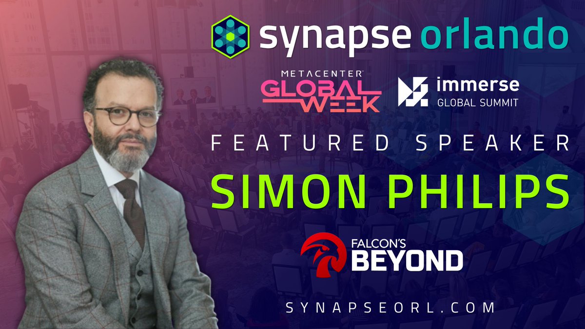#Orlando's <a href="/FalconsBeyond/">Falcon’s Beyond</a> is now on the #Nasdaq! 👏

Join #FalconsBeyond Pres. Simon Philips at #SynapseOrlando, <a href="/the_metacenter/">The MetaCenter</a> &amp; <a href="/ImmerseSummit/">Immerse Global Summit</a> as he discusses the blurring lines of physical &amp; digital experiences! #InnovationLivesHere

Code "SYNAPSE" 🎟️ bit.ly/3tgRfc7