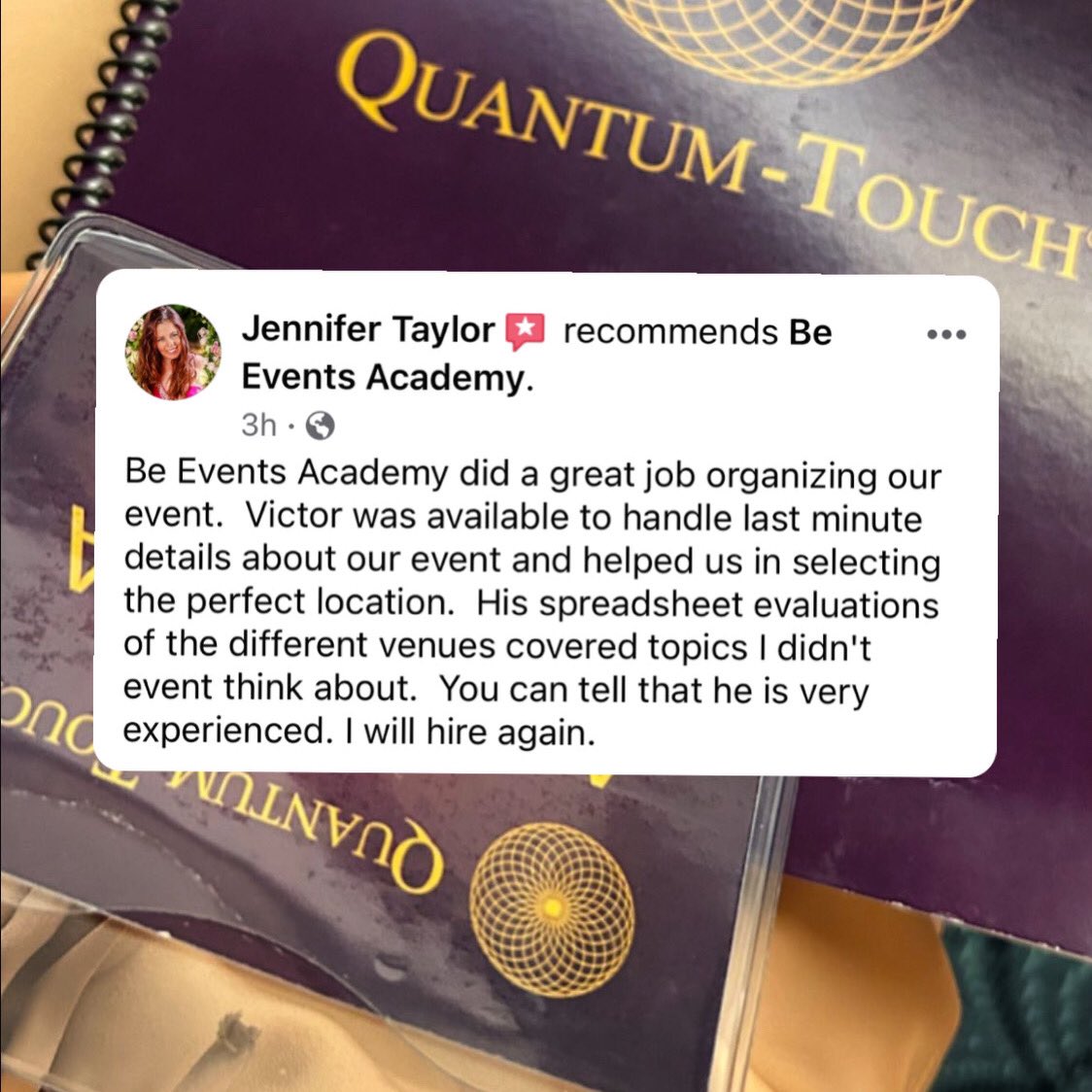 It’s always great to see such positive reviews from clients. Thank you Jennifer from Quantum-Touch for trusting Be Events Academy for your event needs! 💯 #cancunmexico🇲🇽 
#internationalevent #eventplanning #review #beeventsacademy