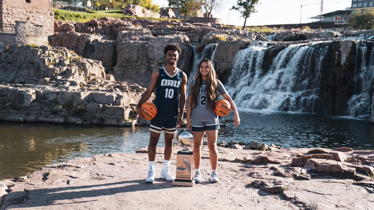 ORUAthletics's tweet photo. Photos at the Falls. Summit League Media Day with @ORUMBB &amp; @ORUWBB 

📍Sioux Falls, South Dakota 

#SummitLeague https://t.co/boygYXUosP