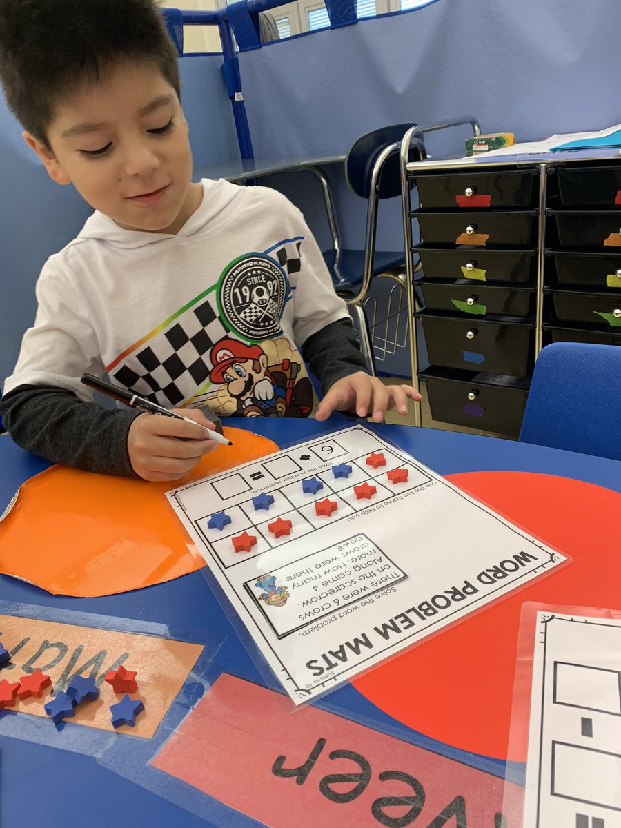 Mrs_Mack23's tweet photo. Word problem math with star counters and tower building addition has been so much fun! 💙 #EMKPRIDE https://t.co/hqzdWY3dO8