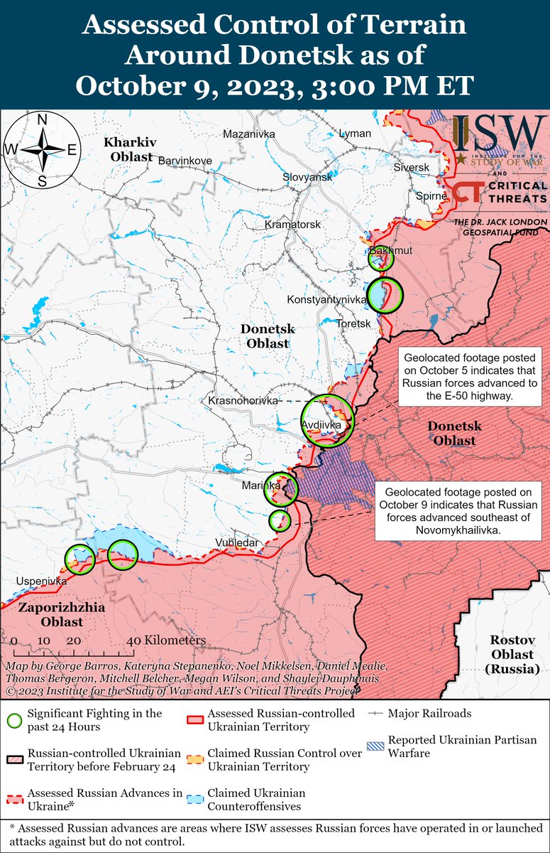 TheStudyofWar's tweet photo. Here are today's control-of-terrain maps of #Russia's invasion of #Ukraine from @TheStudyofWar and @criticalthreats.

Interactive map, updated daily: https://t.co/hwgxTnU2Tr 

Archive of time-lapse maps, updated monthly: https://t.co/IT6FiqwgGO https://t.co/lqGzpuG5yT