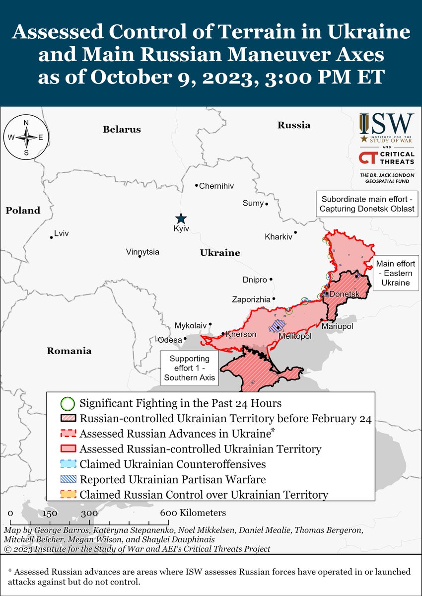 TheStudyofWar's tweet photo. Here are today's control-of-terrain maps of #Russia's invasion of #Ukraine from @TheStudyofWar and @criticalthreats.

Interactive map, updated daily: https://t.co/hwgxTnU2Tr 

Archive of time-lapse maps, updated monthly: https://t.co/IT6FiqwgGO https://t.co/lqGzpuG5yT