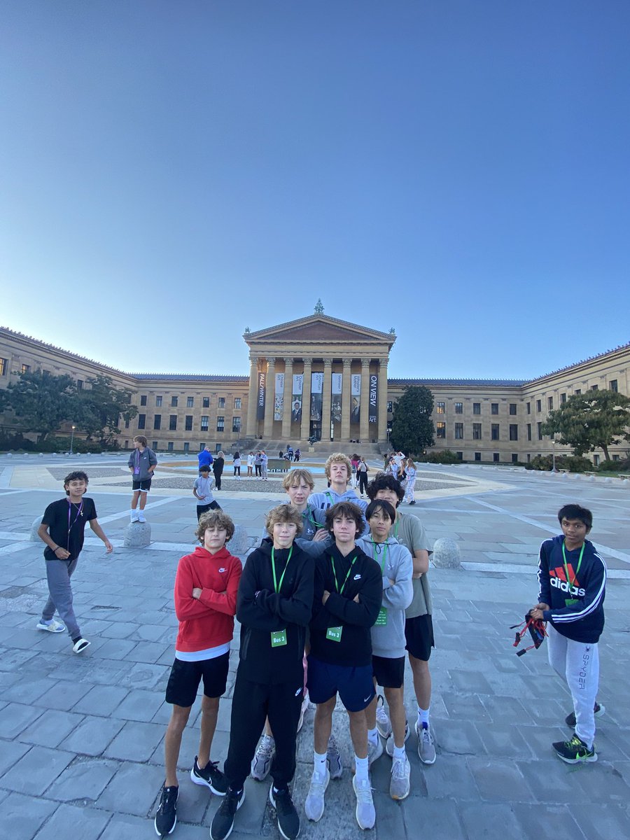 MrReid_HMS's tweet photo. Bus 3 at the Rocky statute and the famous steps! https://t.co/W3OHsQRW5l