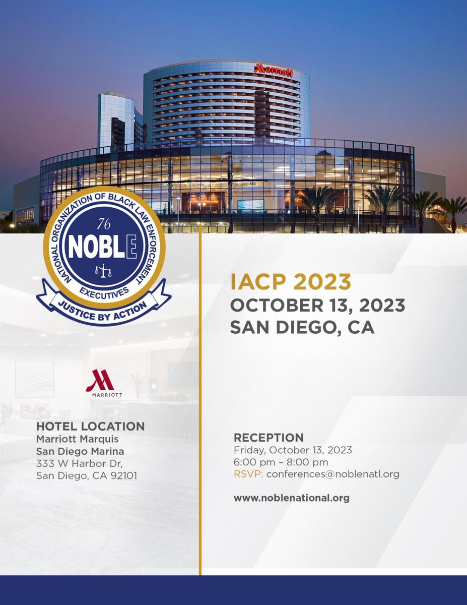 noblenatl's tweet photo. Join us at the IACP 2023 Annual Conference and Exposition.
๐
Mark your calendars for this four-day event from Oct. 14-17.
For more info, visit: https://t.co/TWYrQ6frkI
#IACP2023 #LawEnforcementConference https://t.co/WSQEjlK08F