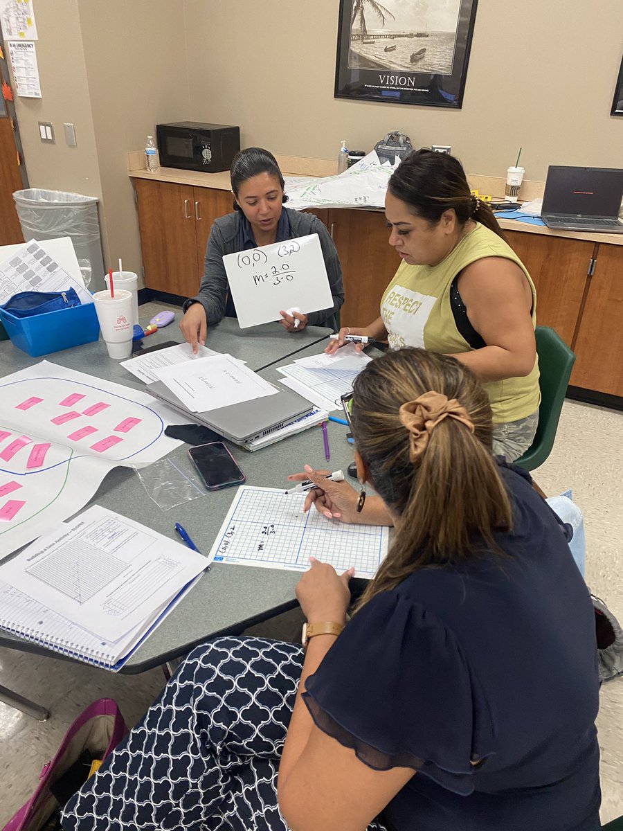 edhardig's tweet photo. 8th grade math teachers showing what an @AlvinISD Mathematician looks like! #flexibility #reasoning #makingconnections @AlvinISD_Math https://t.co/Cu0ZeBn5qs
