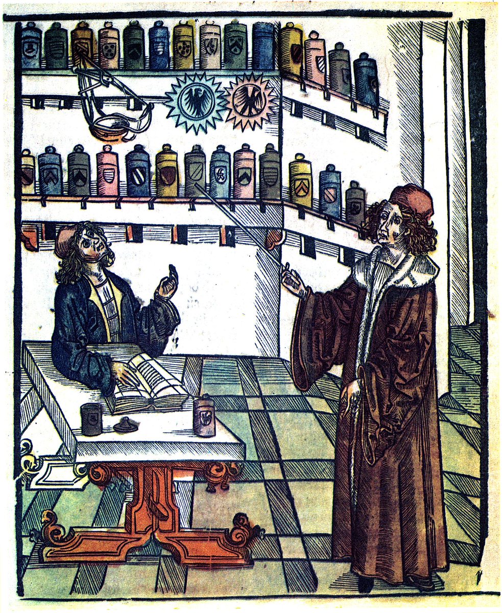 Ever wondered how to become a pharmacist? Tim Walker (Ngāti Manu, Ngāpuhi) explains how having coffee with a pharmacist put him on the path to pharmacy: ourhealthmuseum.org.nz/short-exhibiti…

📷: Doctor and Pharmacist from ''Das Buch des Lebens'' by By Marsilius Ficinus, Florence 1508