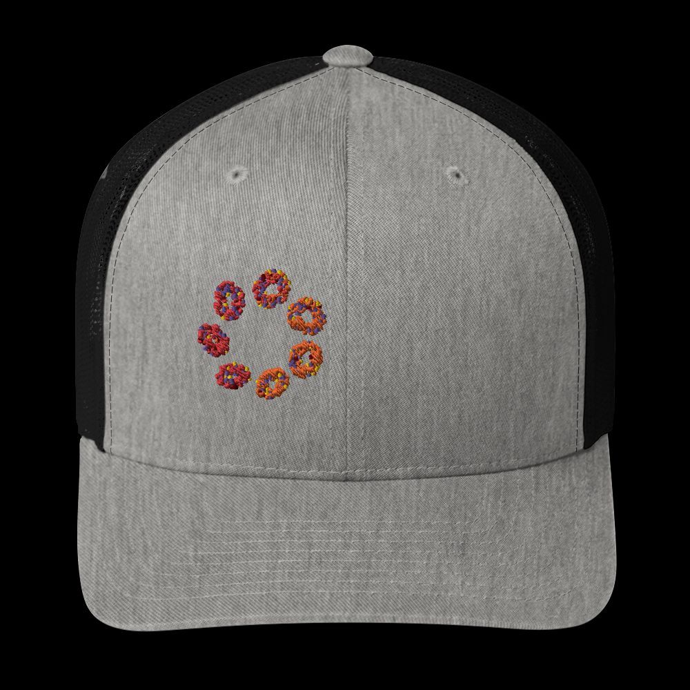 dotmapart's tweet photo. Experience the mesmerizing DotMap #45 Trucker Cap 🧢 with floating rings 🛟 in a stunning gradient color spectrum. The 3D aspect and intricate loop design add depth and dimension, making it perfect for those who appreciate extraordinary fashion. 
https://t.co/Oxkjd6h9yI https://t.co/YUZ1CIFXX8