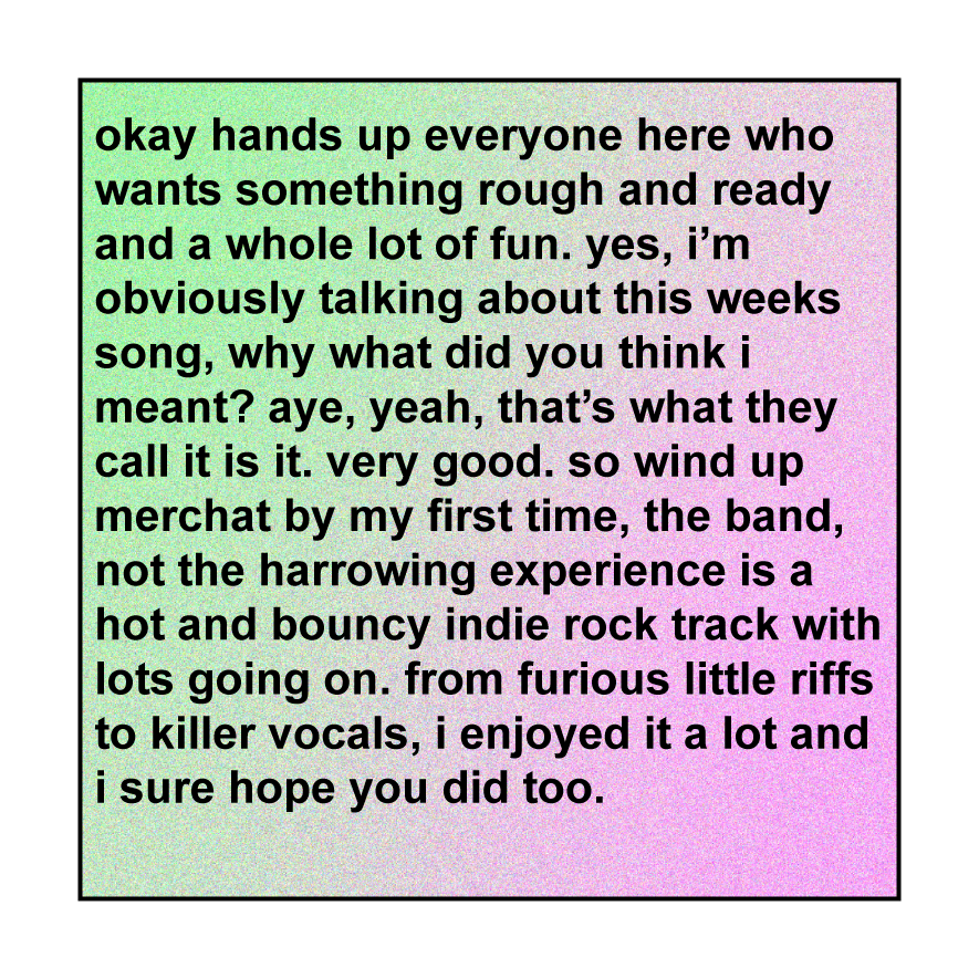 SingleReview's tweet image. new review :)

my first time / wind up merchant

subscribe 2 read more: asinglesongreview.com/subscribe