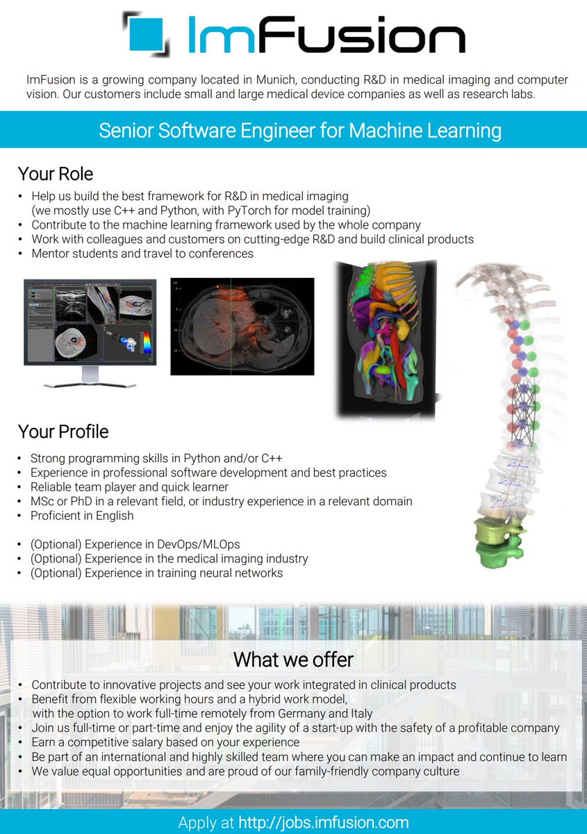 Raphael Prevost (@raphael_prevost) on Twitter photo The team is growing (again 🤯) , we have just published two new job offers at jobs.imfusion.com
Feel free to stop at the <a href="/ImFusionGmbH/">ImFusion</a> booth at #MICCAI2023 if you want more details 🙂
<a href="/MICCAI_Society/">MICCAI Society</a> <a href="/MiccaiStudents/">MICCAI Students</a> The team is growing (again 🤯) , we have just published two new job offers at jobs.imfusion.com
Feel free to stop at the <a href="/ImFusionGmbH/">ImFusion</a> booth at #MICCAI2023 if you want more details 🙂
<a href="/MICCAI_Society/">MICCAI Society</a> <a href="/MiccaiStudents/">MICCAI Students</a>