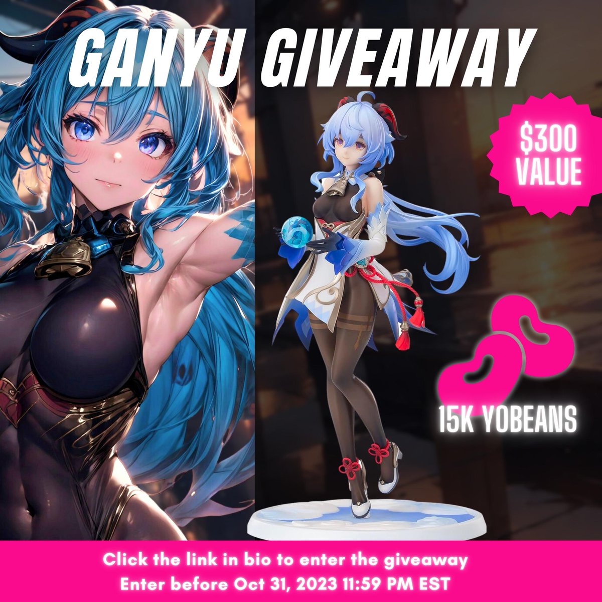 🎉OCTOBER GIVEAWAY TIME! 🎁
We've collaborated with <a href="/gayuchiAiarts/">Gayuchi</a>  &amp; Ganyu.hub to bring you an exciting giveaway. It's your chance to score $350 worth of value prizes!

👉Enter the giveaway: bit.ly/3LRYoWV
⏰ Make sure to enter before Oct 31, 11:59 PM EST

Best of luck,