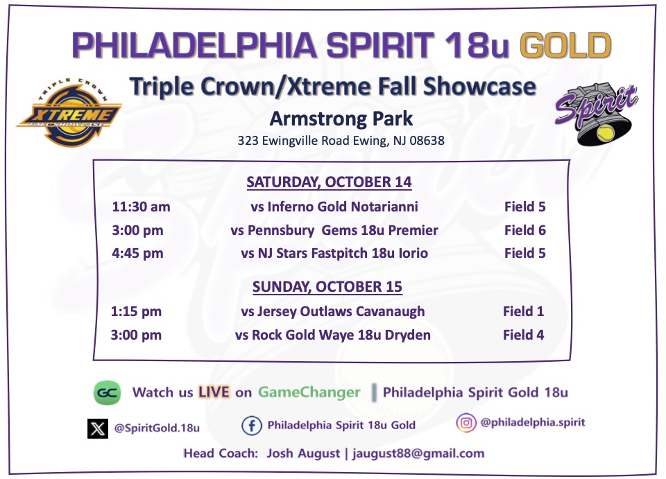 Back on the field this weekend in Ewing, NJ! <a href="/SpiritGold18U/">Philadelphia Spirit Gold 18u</a>