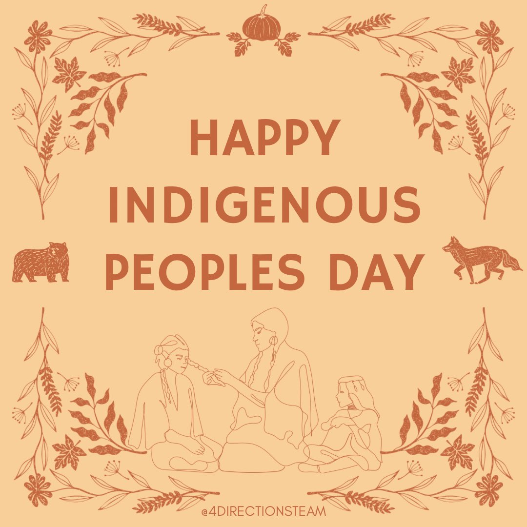 Graphic that reads HAPPY INDIGENOUS PEOPLES DAY