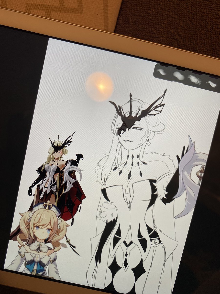 Here’s an unfinished day 3 of namdaltober (warmth) #namdaltober #inktober #lasignora #GenshinImpact