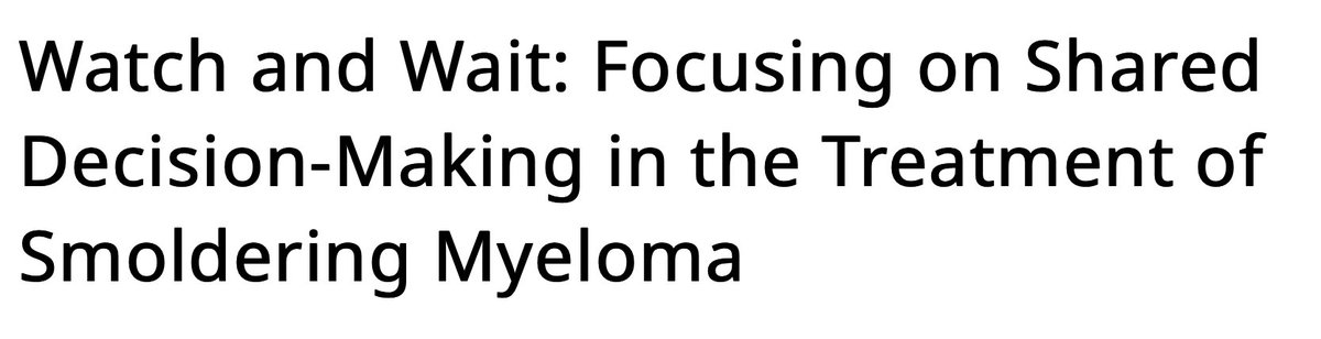 Hot off the presses: #ASCODailyNews Commentary on Smoldering Myeloma from our myeloma docs @DrSarahHolstein & @tanyawildes @ASCO dailynews.ascopubs.org/do/watch-and-w…