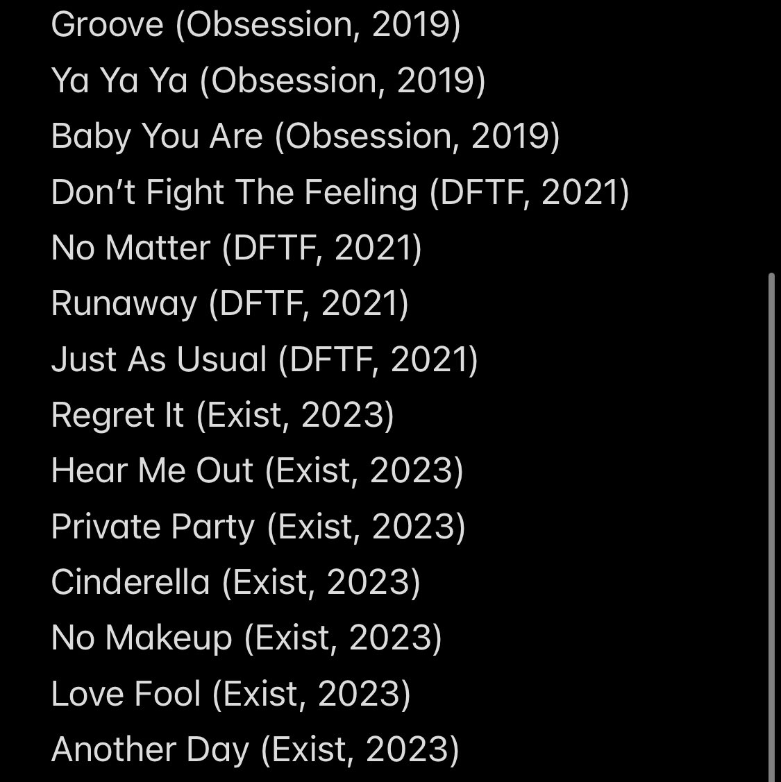 A list of all the songs EXO never sang live 😭😭