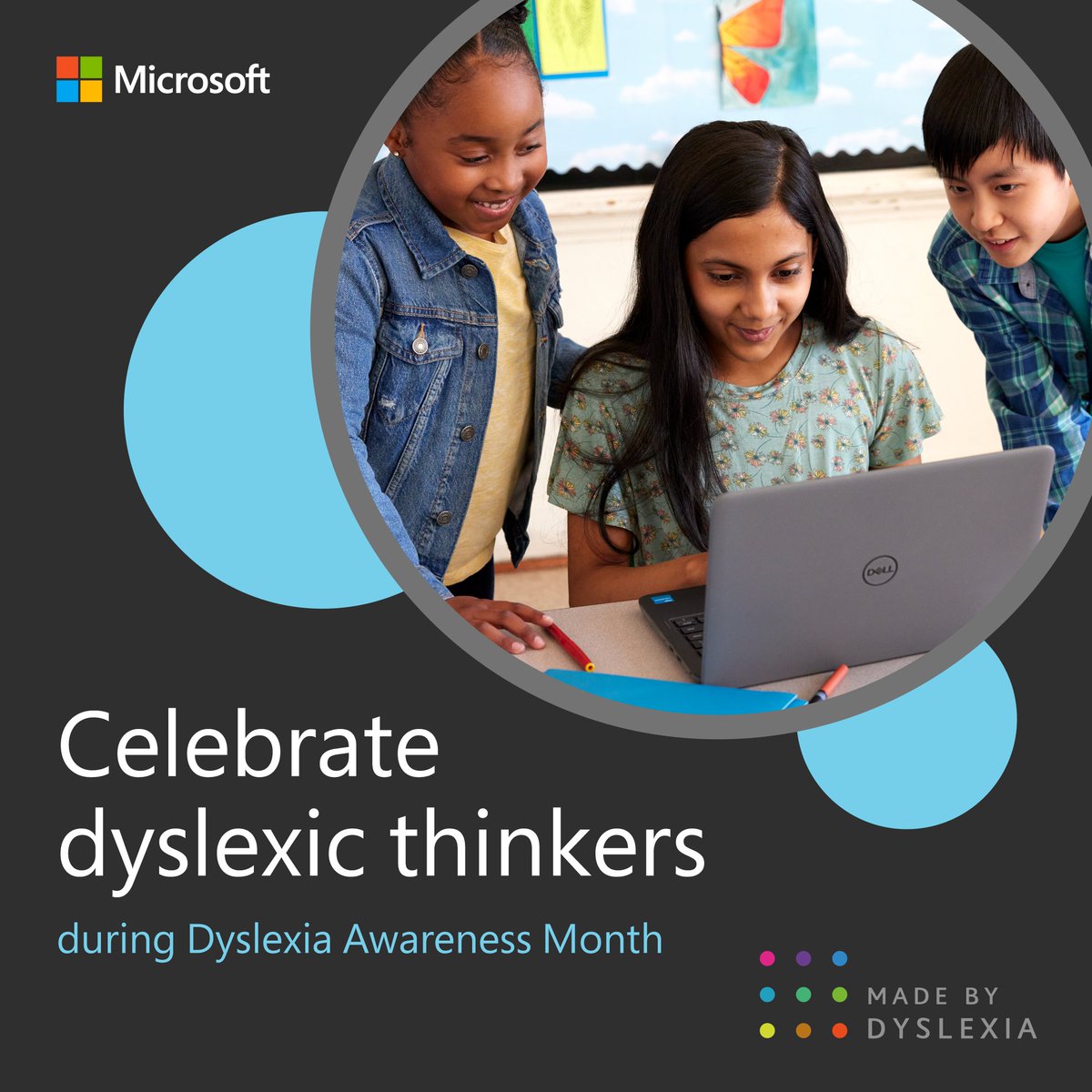 MicrosoftEDU's tweet photo. 🎉 October is #DyslexiaAwarenessMonth!

Celebrate dyslexic thinking and explore these #MicrosoftEDU tools and trainings designed to support student success. https://t.co/ZpUBSeOZTQ https://t.co/CGMoVjBOmY
