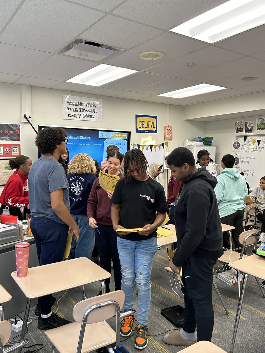 dcopelandROXMID's tweet photo. Philosophical Chairs to introduce our new text, The Tell Tale Heart! #avidstrong https://t.co/4WKFvh7vqq