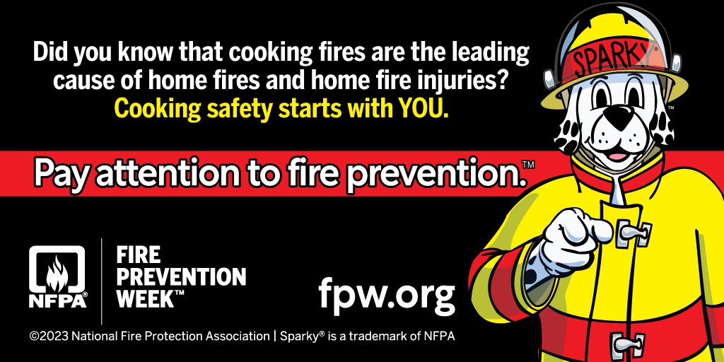 CrystalFireDept's tweet photo. Did you know that cooking fires are the leading cause of home fires and home fire injuries? Cooking safety starts with YOU. #FirePreventionWeek https://t.co/NvXIJuHNU2 https://t.co/zPEc4Vdvo1