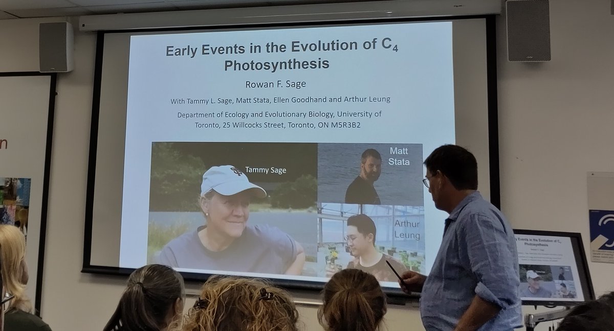 LancsPhotosynth's tweet photo. Standing room only today for a powerhouse talk on #C4 #photosynthesis evolution by Rowan Sage as our first @LancsUniLEC Plant &amp; Crop Science seminar of the term. Lots of exciting work happening! https://t.co/tb8Uqf9IOS