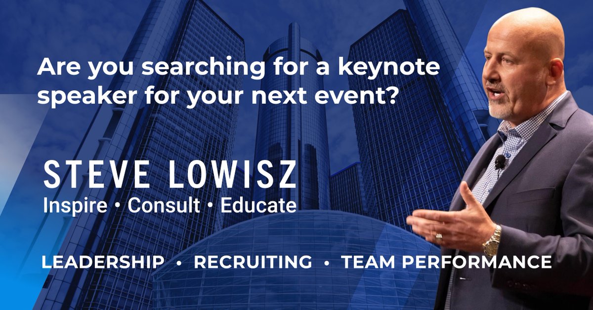 Did you know Steve Lowisz isI a keynote speaker and top-notch leadership trainer? 

Get ready to be inspired, motivated, and equipped with the skills in leadershipI. Stay tuned for upcoming events to learn from Steve!  #KeynoteSpeaker #LeadershipTrainer #LeadershipDevelopment