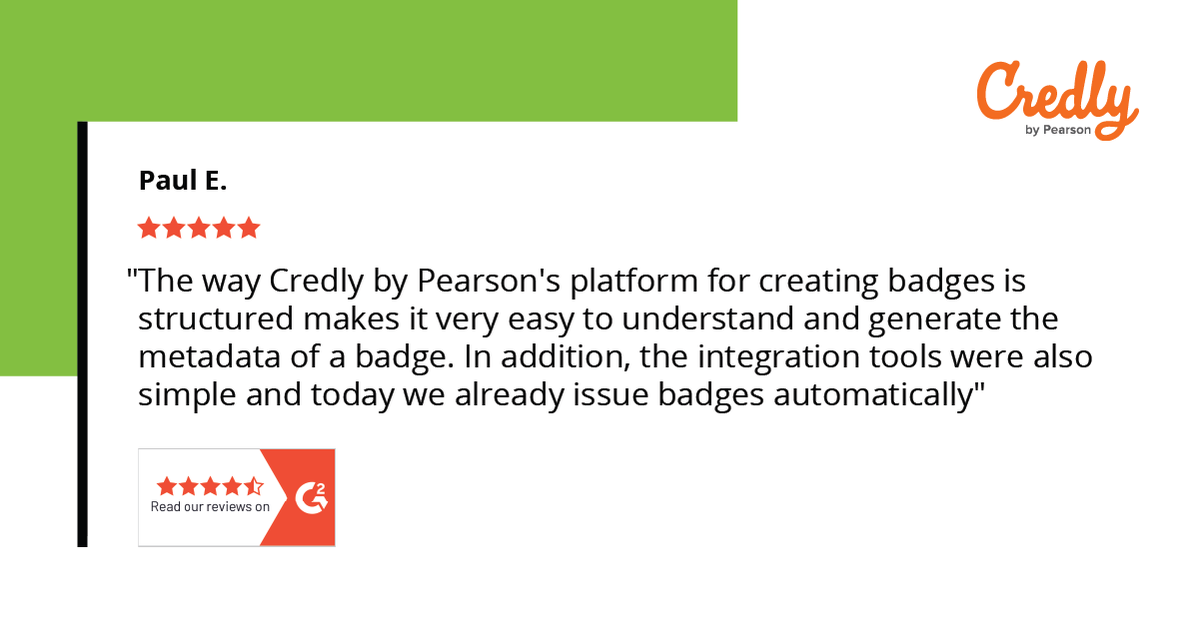 At Credly by Pearson, we focus on empowering learners, celebrating their achievements, and helping them shine. Your success is our success. See what our customers had to say here: hubs.ly/Q024Q1VN0 #reviews #customerreviews #digitalcredentials #digitalbadges