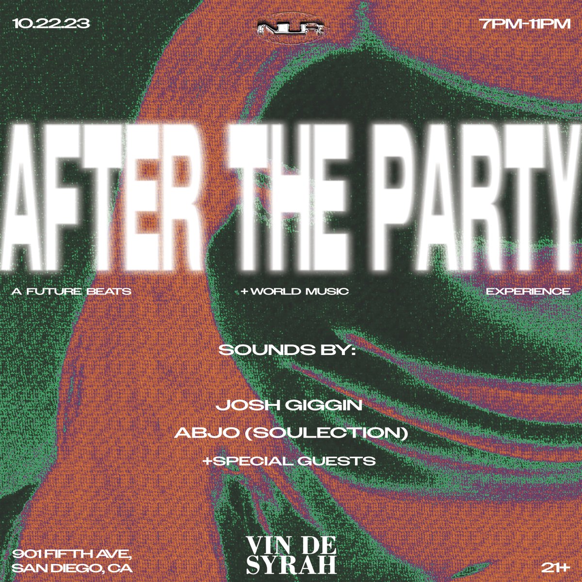 manlikegiggz's tweet photo. AFTER THE PARTY- the new residency for @NOLIMITSfm and SD’s home for future beats + world music

@_AbJo and I are kicking things off oct.22 @ vin de syrah in the gaslamp

See you there. https://t.co/gJOmmpPoJ6