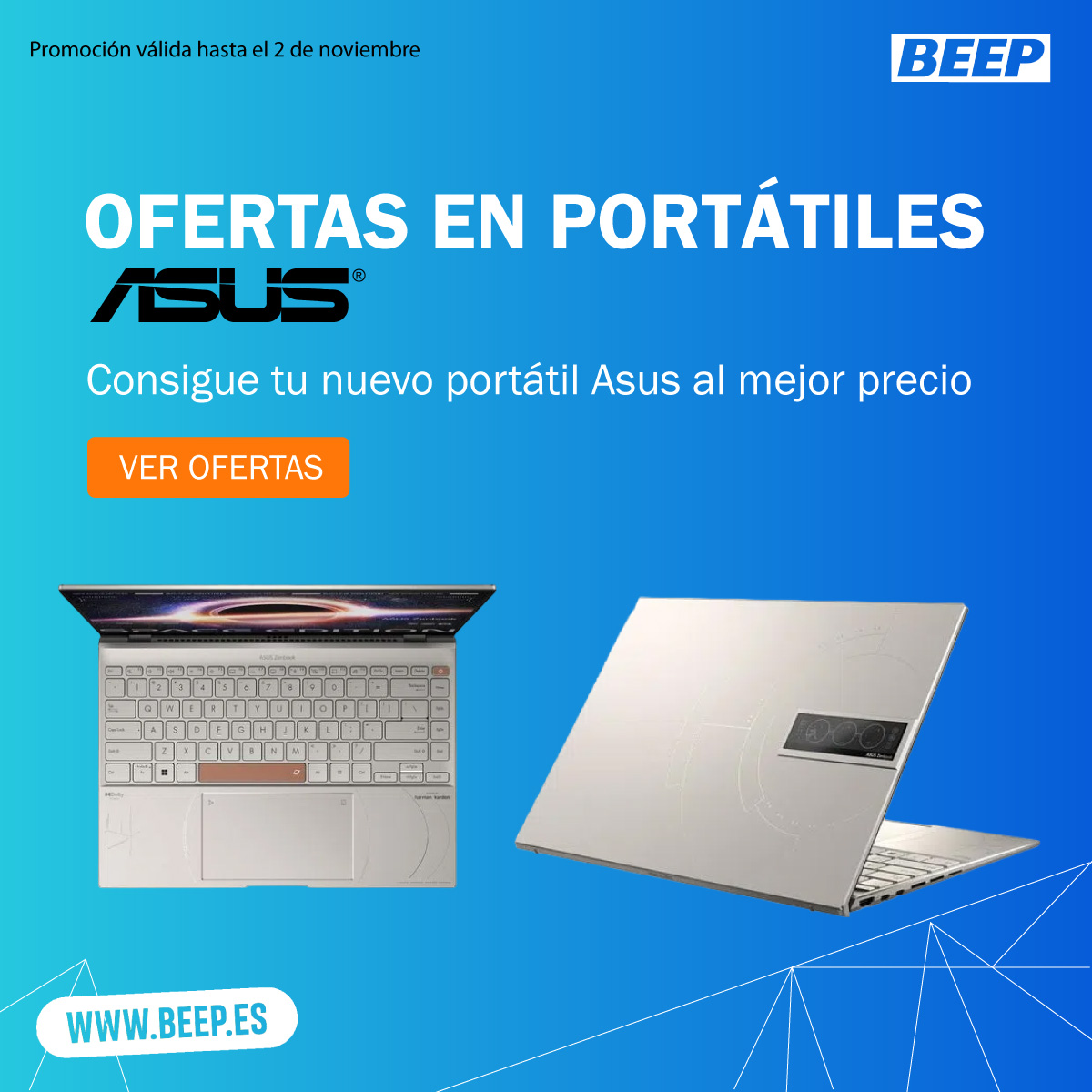 beep_es's tweet photo. Nuestras ofertas en portátiles @ASUS  te sorprenderán 💻✨ Descubre la combinación perfecta entre calidad y precio, con una amplia variedad de modelos. ¡La elección es tuya! Descúbrelos aquí: https://t.co/GZbza25qkb https://t.co/08FjETtwEw