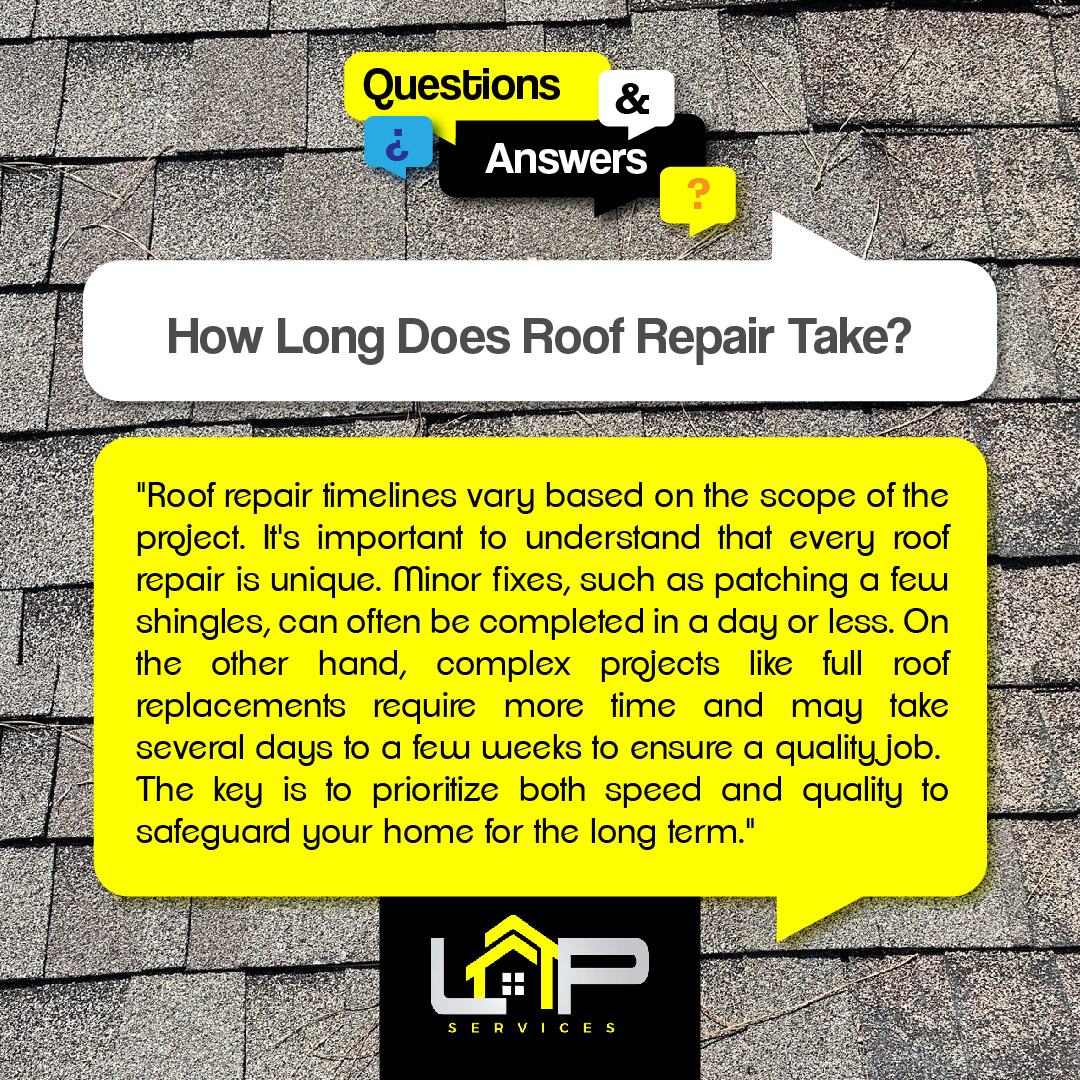 LAPServicesLA's tweet photo. Every roof repair is unique, just like your home. Quick fixes can wrap up in a day, but for those bigger transformations, like a complete roof replacement, you might need a little more time – think several days to a few weeks. 
Schedule your free inspection today! 🏡💪 #Louisiana https://t.co/ixT40qKAcg