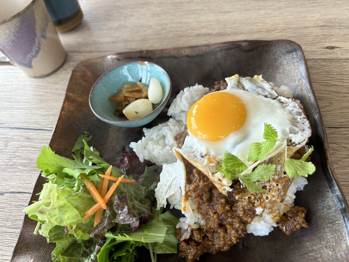 to_copast's tweet photo. いつかのお昼ご飯🍛
室内ドッグラン完備のカレー屋さんhash hashさんにて。キーマカレーおいしかったです💖
わんこと一緒なのも嬉しい☺️ https://t.co/s2ntrMs5Jc