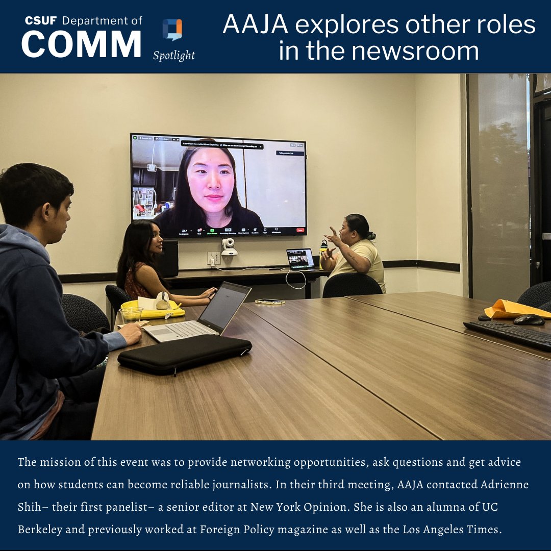 Look at all the impressive things CSUF’s chapter of AAJA is producing!
-
✏️: Hritu Barua
📸: Courtesy of <a href="/csuf/">Cal State Fullerton</a> chapter of <a href="/aaja/">Asian American Journalists Association est. 1981</a>
-
communications.fullerton.edu/comm/spotlight…
-
#csufcommdept #csufaaja #csufullerton #csufcommdeptspotlight