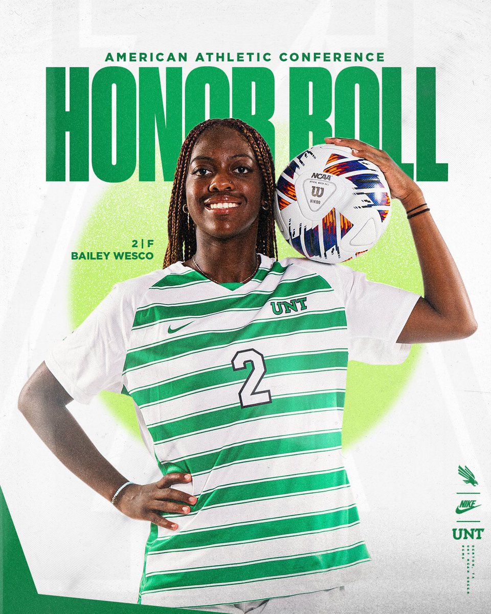 Congratulations Bailey on being named to the @American_Conf Weekly Honor Roll! Bailey scored two goals in a draw versus Tulsa! #GMG