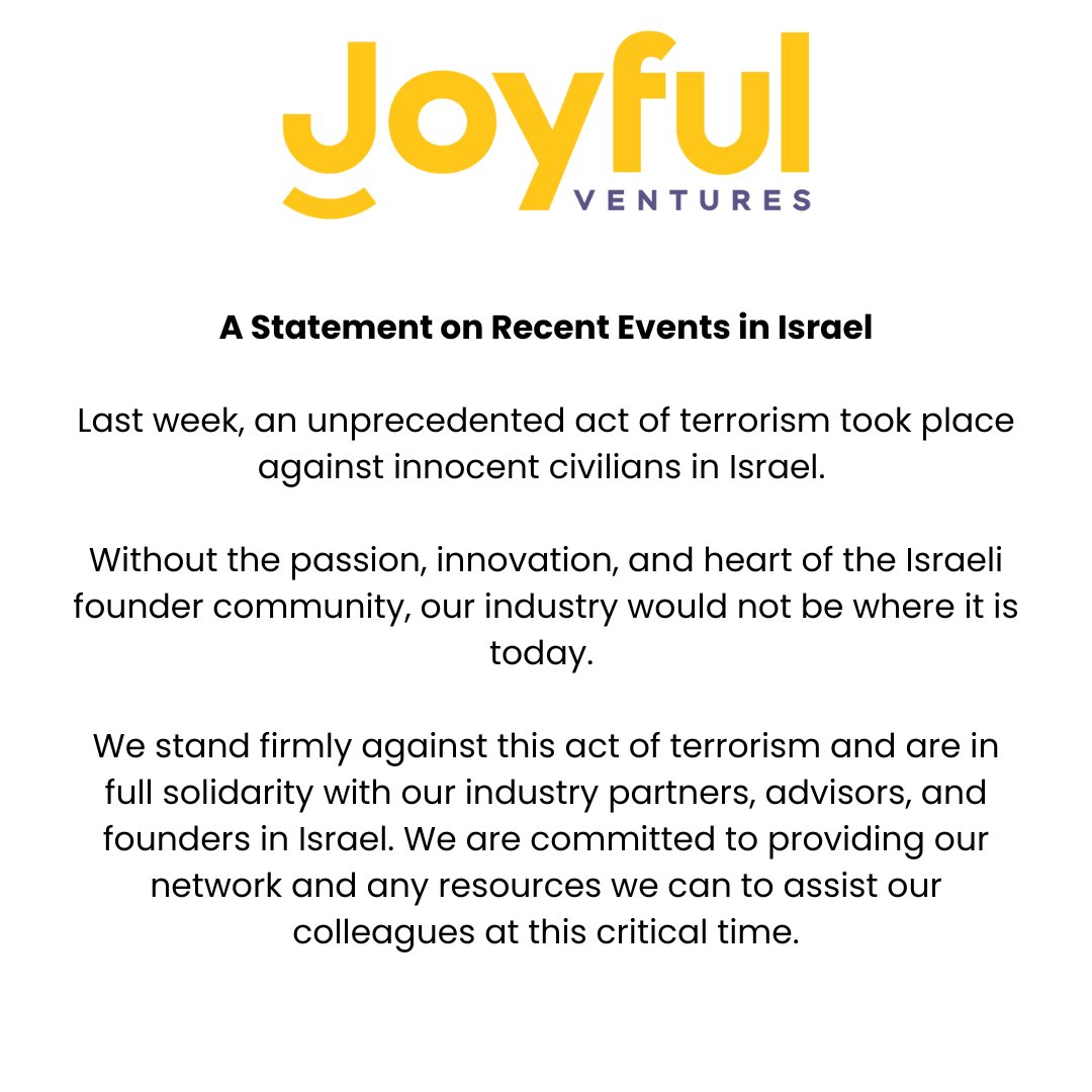 Our <a href="/joyfulvc/">joyfulvc</a> statement: