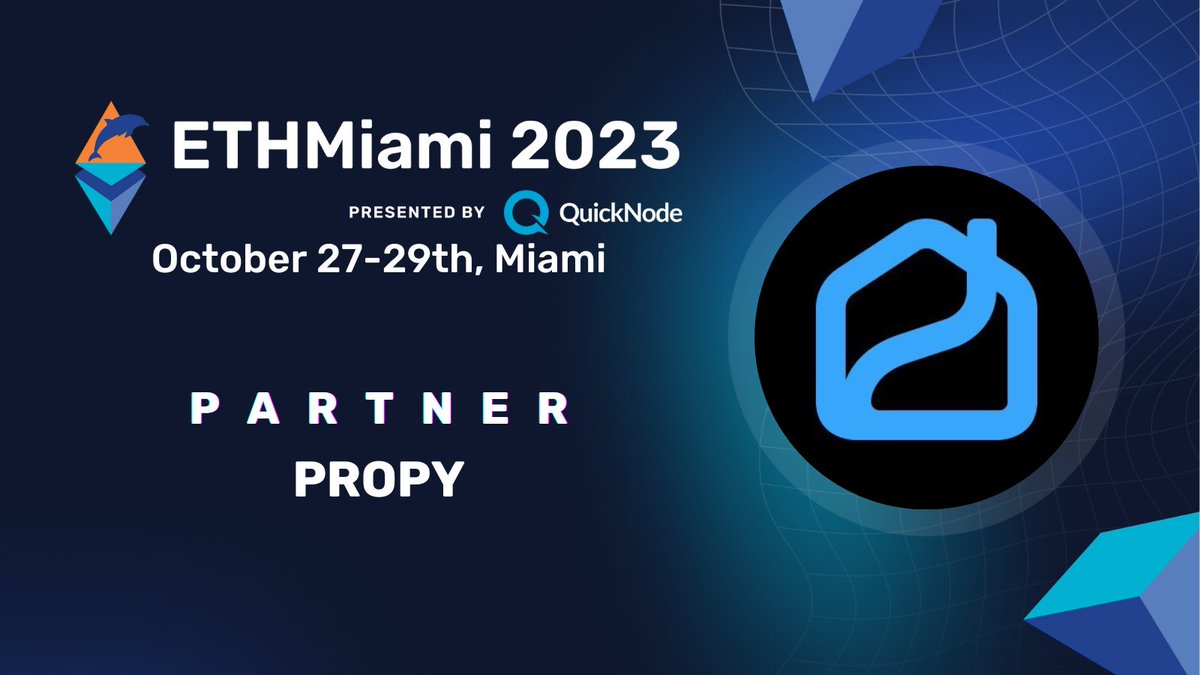 EthMiami's tweet image. We're proud to have @PropyInc as a key partner in our @EthMiami journey! Their dedication to revolutionizing real estate on the blockchain is paving the way for transformative change. Together, we're creating history! 🙌#PropySupportsETHMiami #ETHMiami #PartnersInProgress