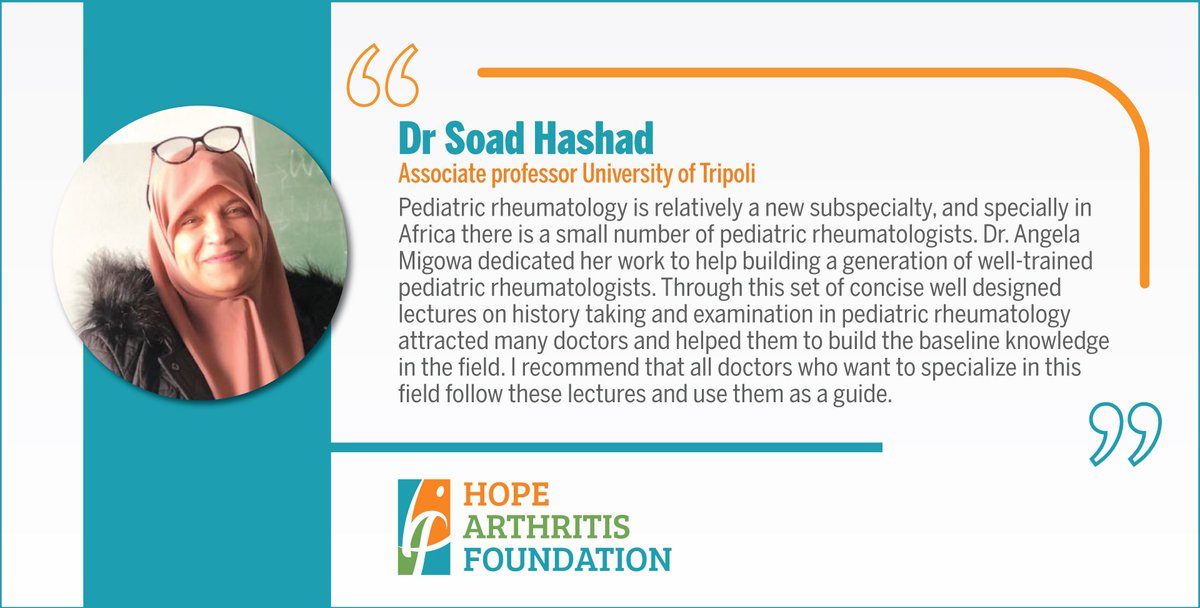 A word from Dr Soad Hashad
#paediatricrheumatology #hopearthritisfoundation #HAF #Drangelamigowa