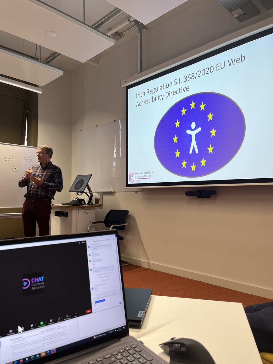 FreedomTech_IRL's tweet photo. Thanks to John and @_donalrice and Temitayo who ran a great session on AI in accessibility and AT. As Donal said we are at the start of a decade of AI. Lots of really interesting projects run from @tudublincompsci #LeaveNoOneBehind #CHAT #AT4ALL https://t.co/yD6Zf8uofT