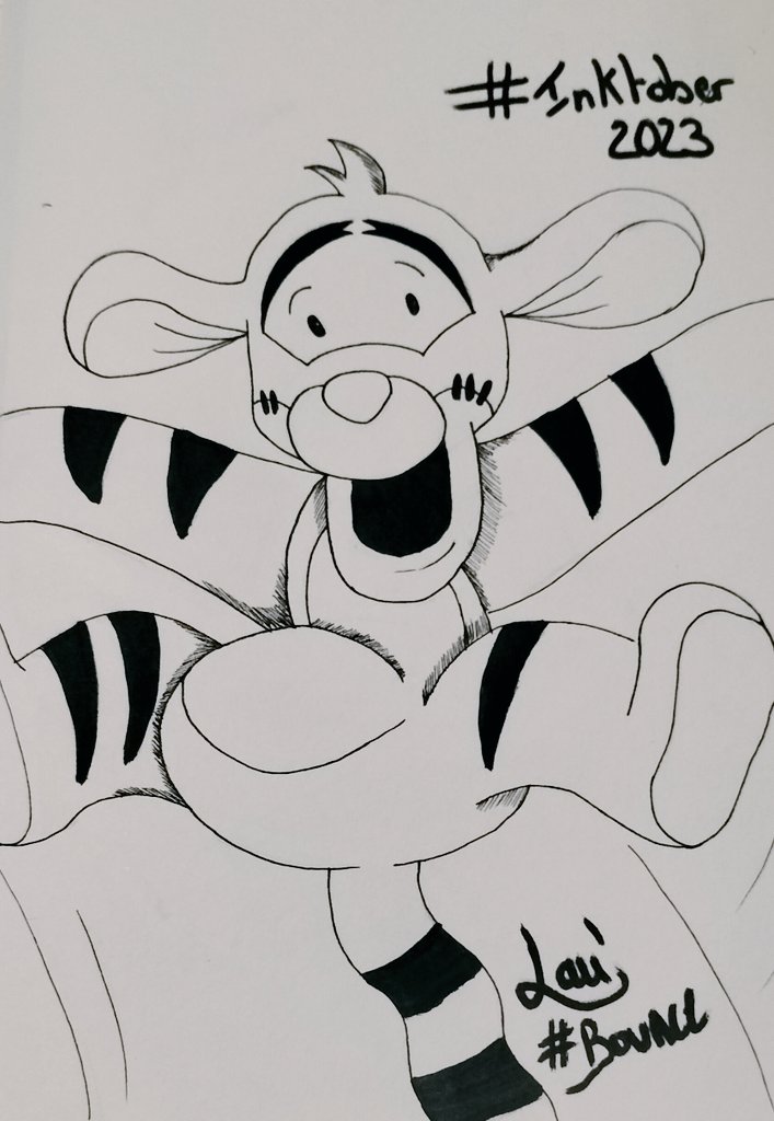 CLaurie62's tweet photo. Jour 9 : Bounce
Petit Tigrou qui bondit 🥰
#inktober #inktober2023 #inktoberday9 #inktoberbounce #ink #inkdrawing #illustration #creative #bounce #bondir #disney #waltdisney #winniethepooh #animals #art #artist #myart #artdrawing #artoftheday #draw #fabercastell #blackandwhite https://t.co/KEvkAknyfG