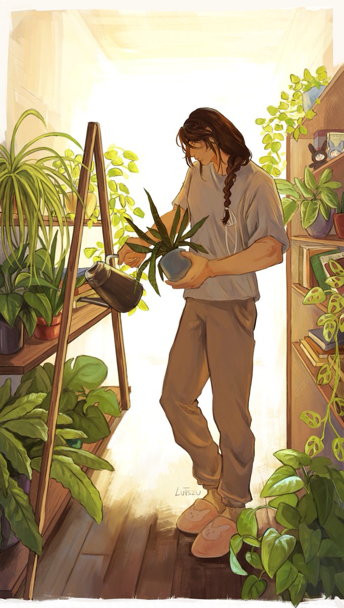 Lwj taking care of plants