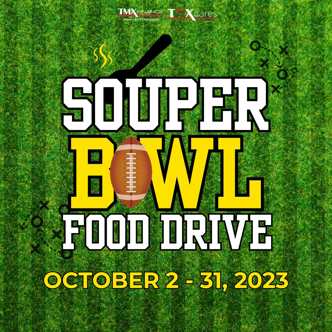 In July, we collected 50,000+ school supplies for 450+ schools &amp; nonprofits during our Back-to-School Supply Drive! This month, we're collecting canned goods &amp; non-perishable food items. You can drop off donations to a TitleMax®, TitleBucks®, or InstaLoan® through October 31st!
