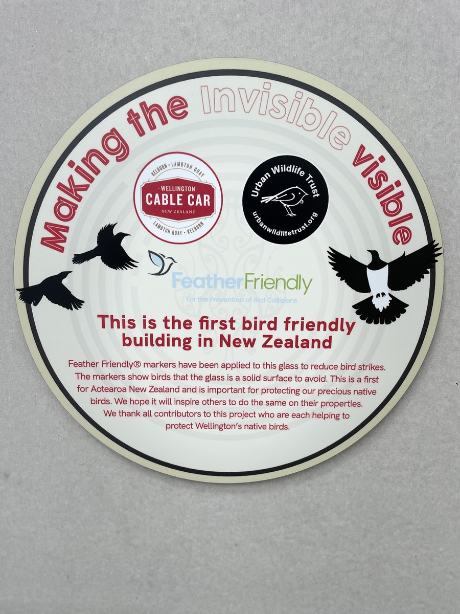 KereruDiscovery's tweet photo. Bird Safe update on the Wellington Cable Car Terminal.
Day 1 - A lot of progress was made even with the wind picking up in the afternoon.
Day 2 - Hope to see the North side completed today and then onto the West end
@FeatherFriendly #BirdSafeWindows https://t.co/klNQZUbSoZ