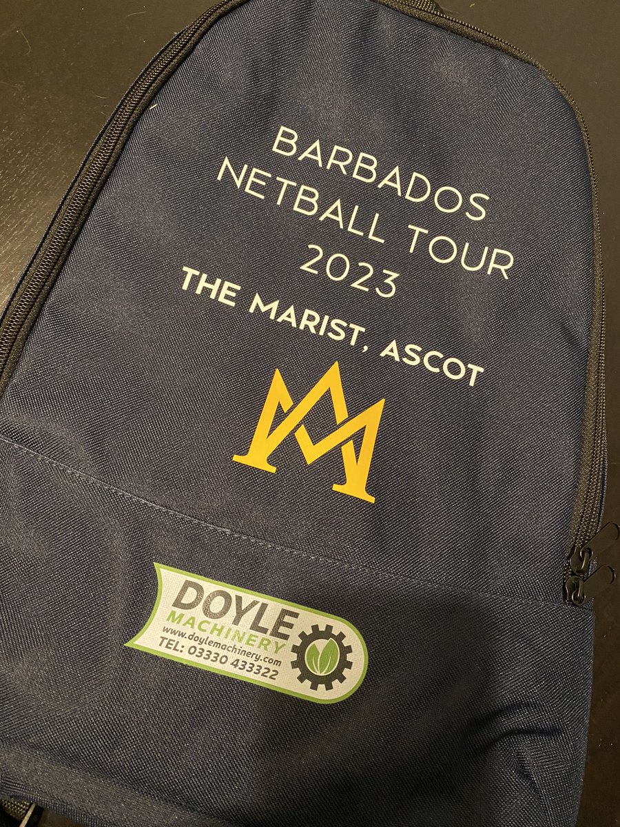 Starting to get excited! Super generous tour bags from <a href="/doylemachinery/">Doyle Machinery Ltd.</a>, thank you! @Marist_Sport 🏐🏝️
