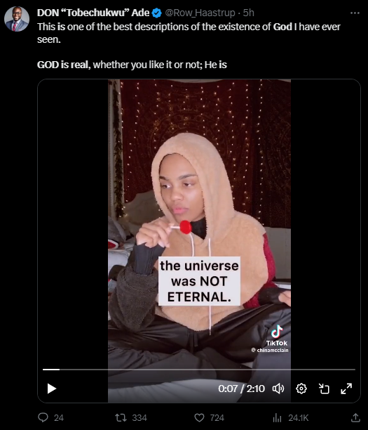 ReligiousCringe's tweet photo. the universe exists therefor god https://t.co/0546PC3oJr