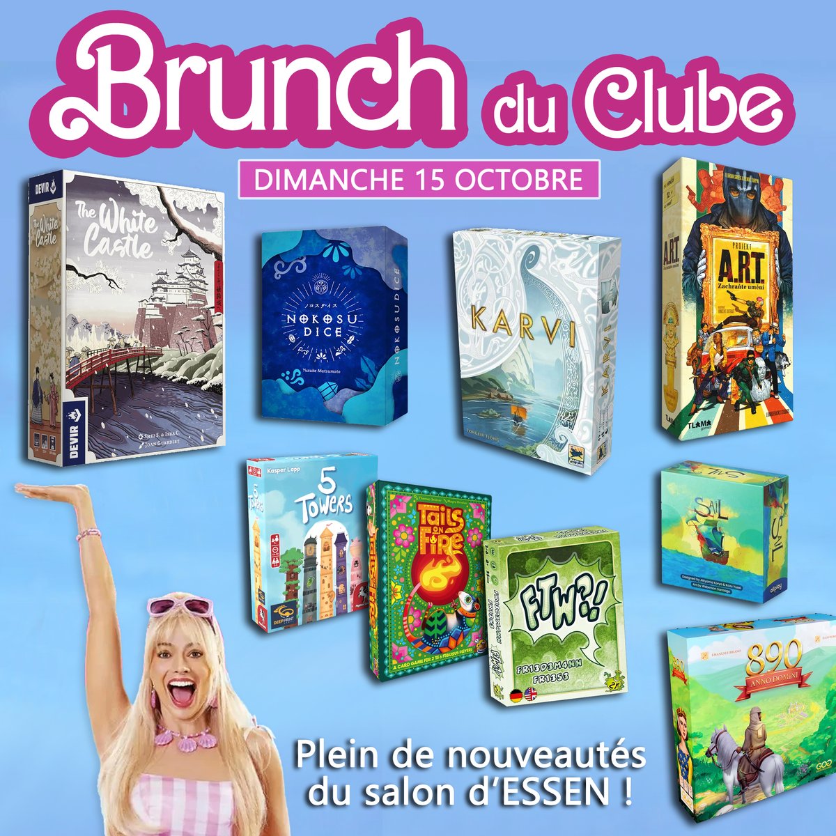 Des jeux inédits pour ce brunch du Clube ! 
Il reste quelques places 😇😉
helloasso.com/associations/l…
#j2s #brunch #Paris #boardgames #SPIEL23