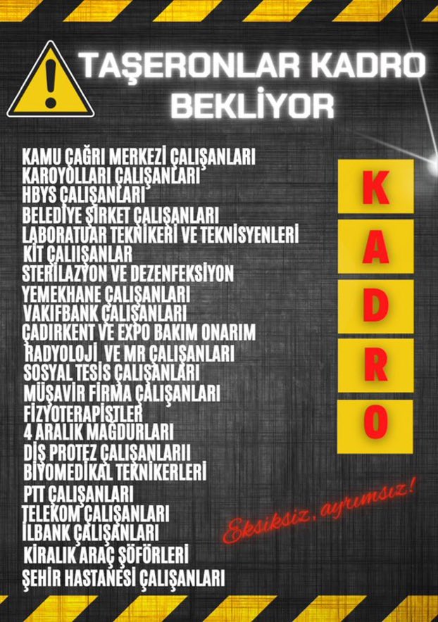 TürkişTaşeron Sahipsiz kalmasın Bari siz sahip çıkın..